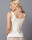 Vera Double Scoop Tank Top - Premium Cotton, Silk & Cashmere Blend for Ultimate Comfort