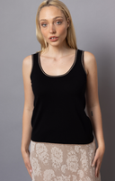 Vera Double Scoop Tank Top - Premium Cotton, Silk & Cashmere Blend for Ultimate Comfort